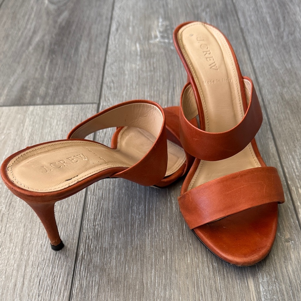 J. Crew Lena Two-Strap Heeled Slides